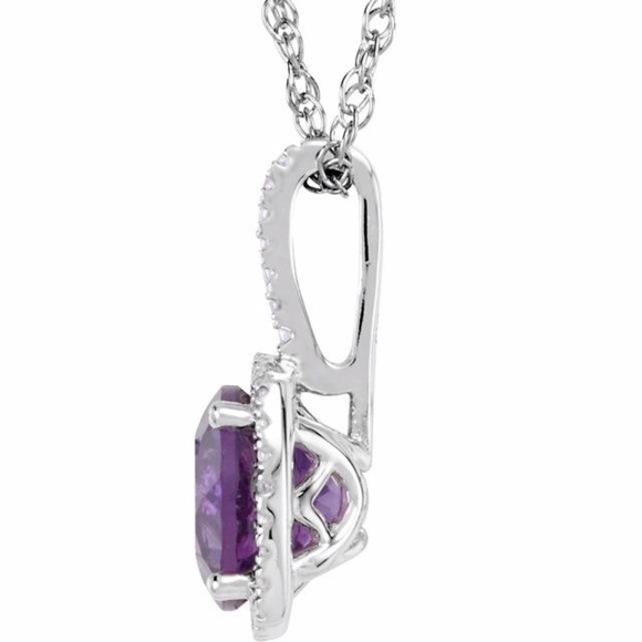 Amethyst & Diamond 18 Necklace
